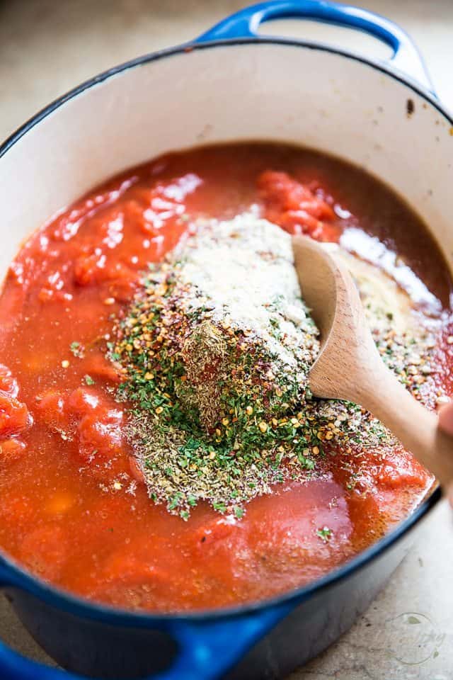 Braised Pork Tomato Rotini Casserole | thehealthyfoodie.com
