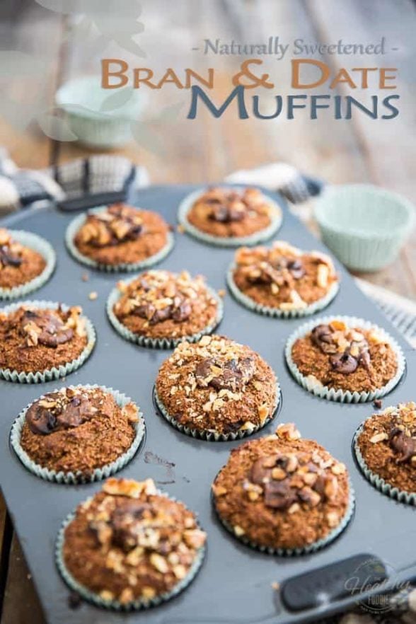 Naturally Sweetened Bran and Date Muffins • The Healthy Foodie