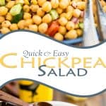 Chickpea Salad doesn't get much easier than this: just toss a few cups of cooked chickpeas with fresh cucumber, tomatoes, onions and a few herbs and spices