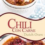 The Dutch oven is the perfect tool to cook the perfect Chili Con Carne. The stew comes out rich and thick, demands almost no attention and... NO splatter!