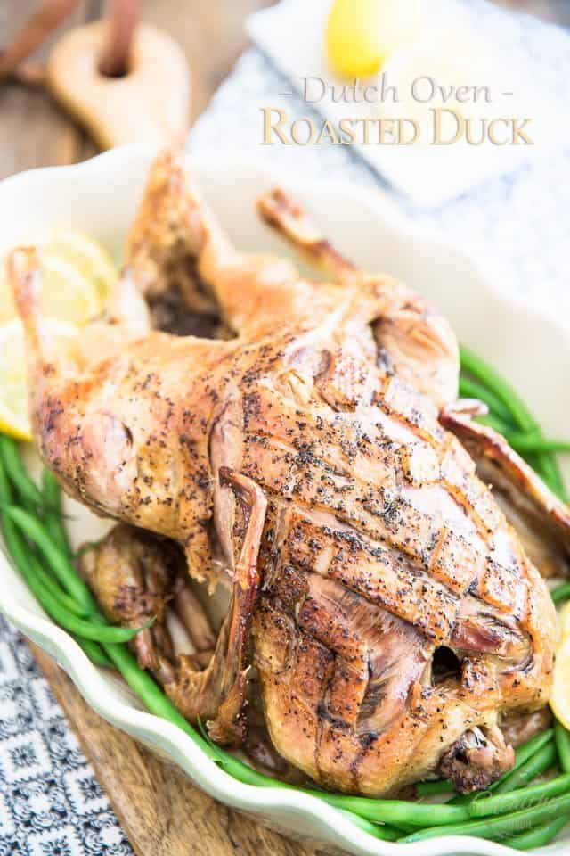 Dutch Oven Roasted Duck | thehealthyfoodie.com
