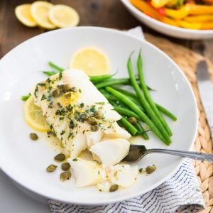 Easy Lemon Caper Baked Cod • The Healthy Foodie