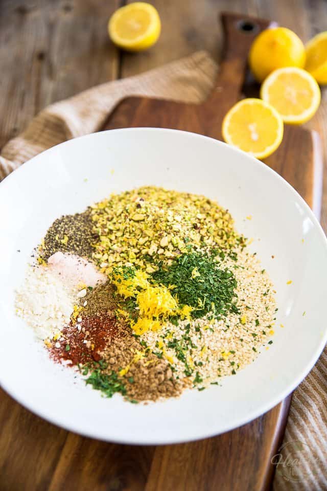 Lemon Sesame Pistachio Crusted Chicken | thehealthyfoodie.com