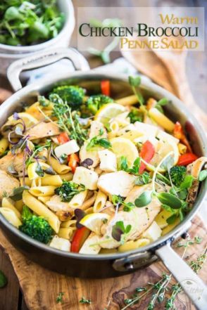 Warm Chicken Broccoli Penne Salad | thehealthyfoodie.com