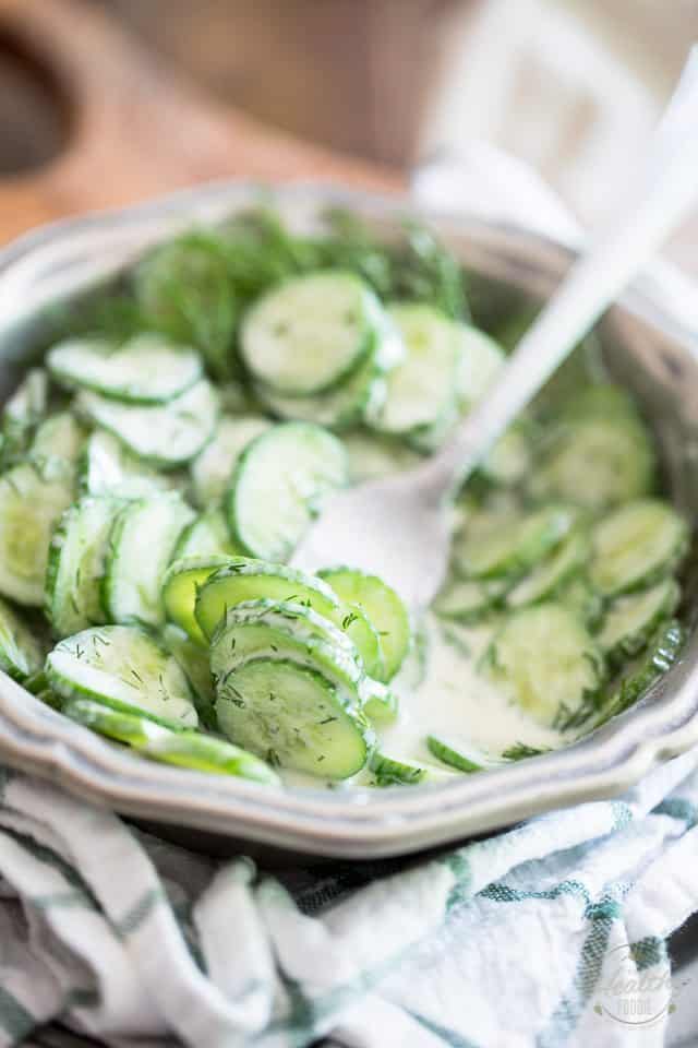 Creamy Dill Cucumber Salad | thehealthyfoodie.com