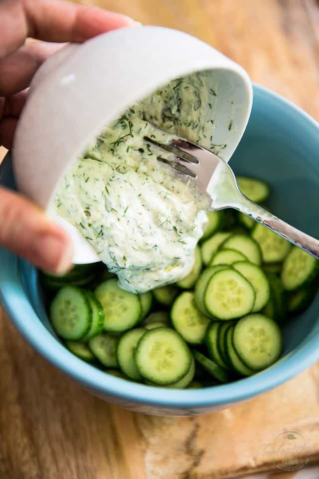 Creamy Dill Cucumber Salad | thehealthyfoodie.com