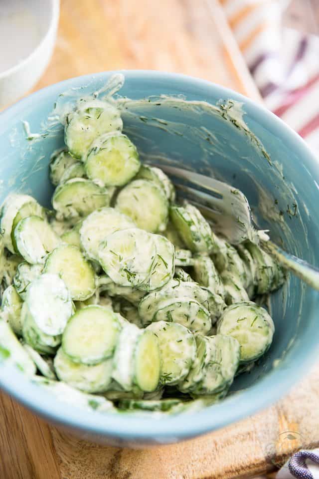 Creamy Dill Cucumber Salad | thehealthyfoodie.com