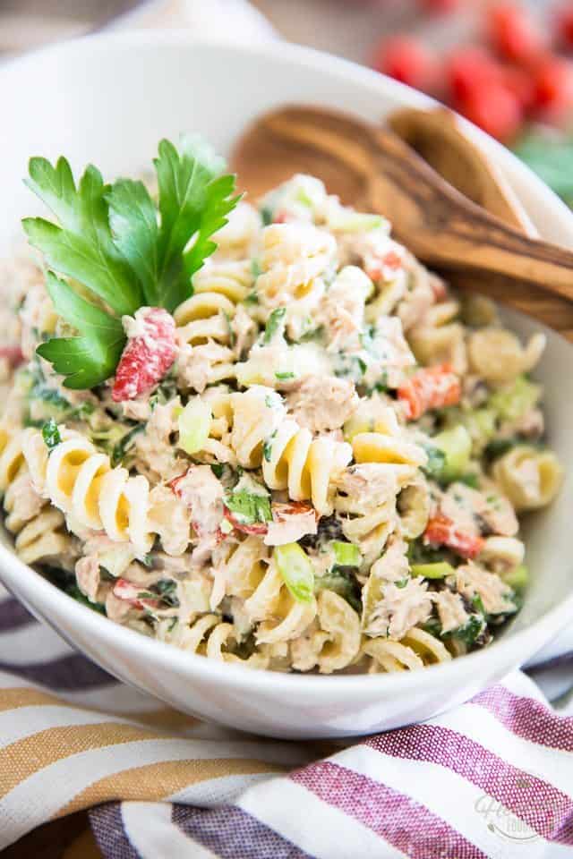 Simple Tuna Rotini Salad • The Healthy Foodie