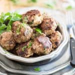Loaded with tasty pieces of chopped kalamata olives and crumbled feta cheese, these Greek Style Meatballs are so seriously yummy, you won't be able to stop popping them!