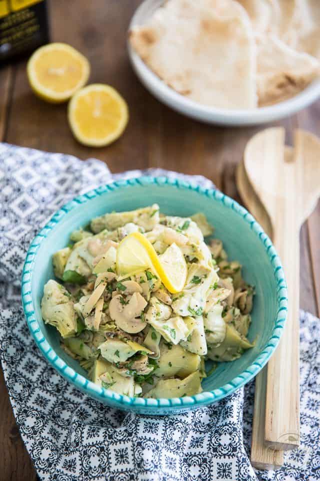 This Lemony Artichoke Salad is probably the easiest thing that will ever come out of your kitchen, yet it's so good, you'll want to make it every day!