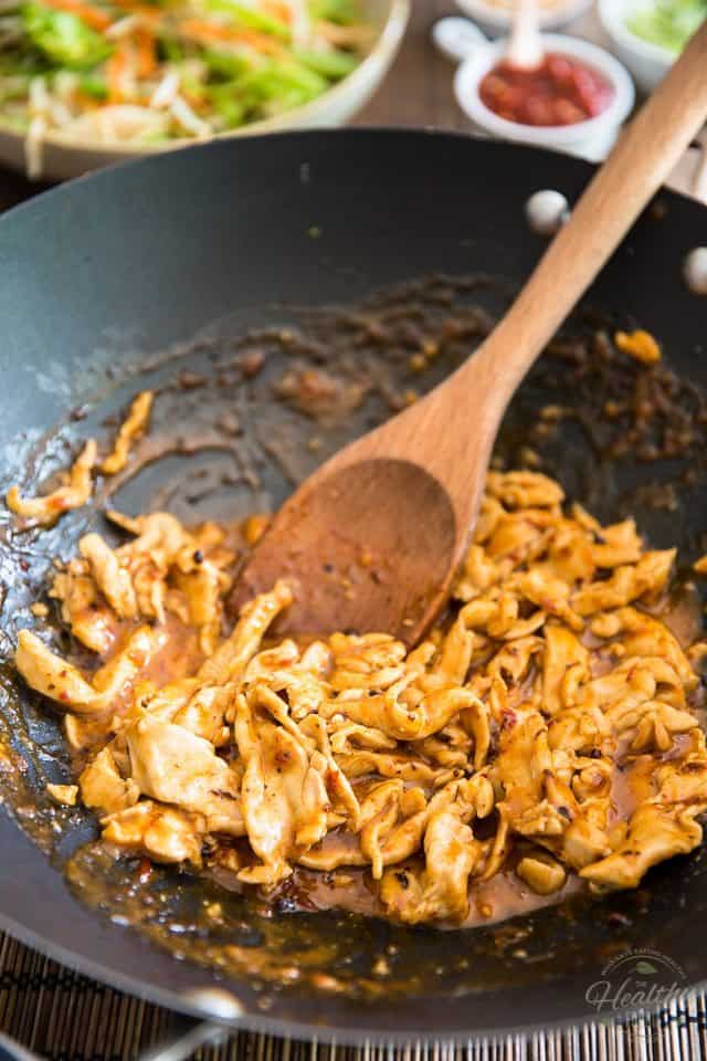 Spicy Peanut Chicken Teriyaki - Step-by-step tutorial on thehealthyfoodie.com