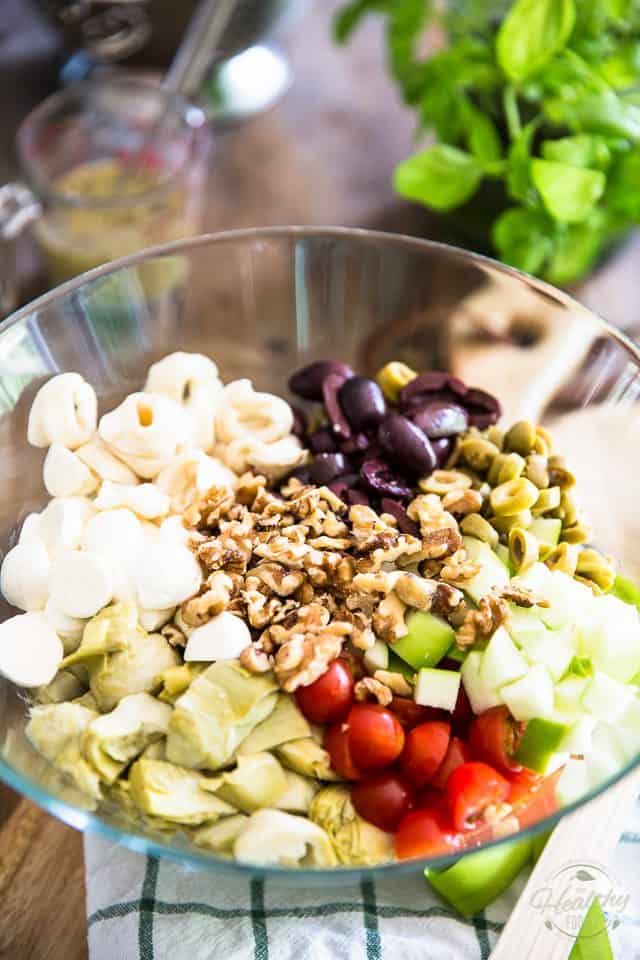 Mediterranean Tortellini Salad is quick and easy to prepare and can be enjoyed on it's own for a meatless 