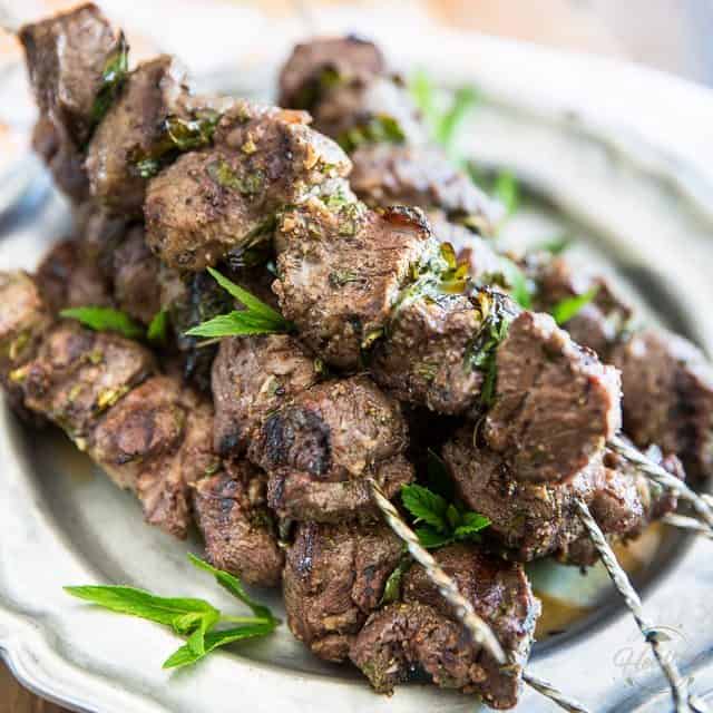 Grilled Lamb Kabobs with Tahini Sauce • The Healthy Foodie