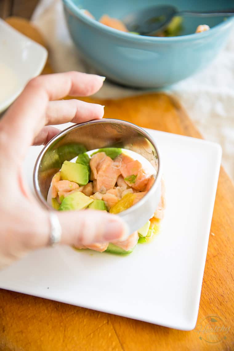 Citrus Avocado Salmon Ceviche by Sonia! The Healthy Foodie | Step-by-step instructions on thehealthyfoodie.com