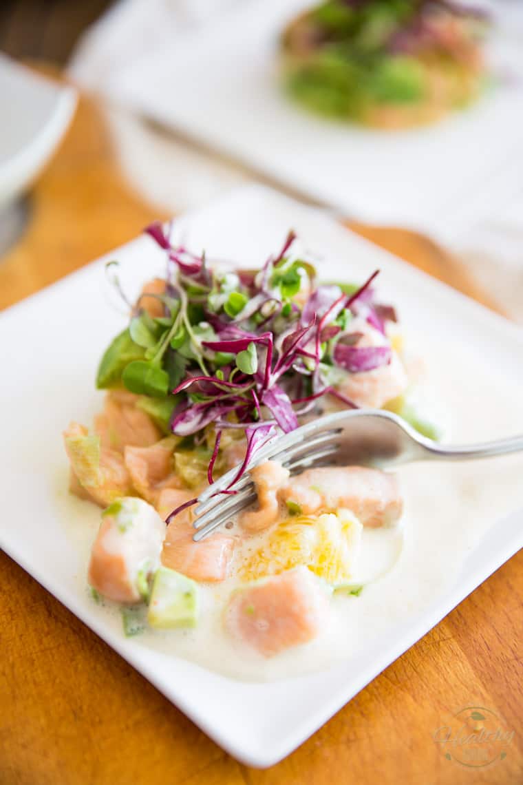 This Citrus Avocado Salmon Ceviche makes for an easy, elegant and delicious appetizer or light meal.