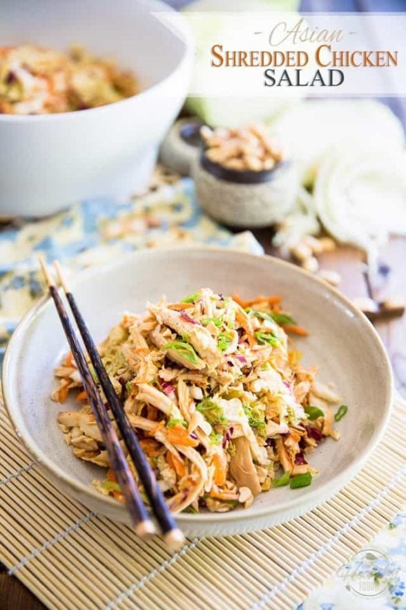 Asian Shredded Chicken Salad • The Healthy Foodie