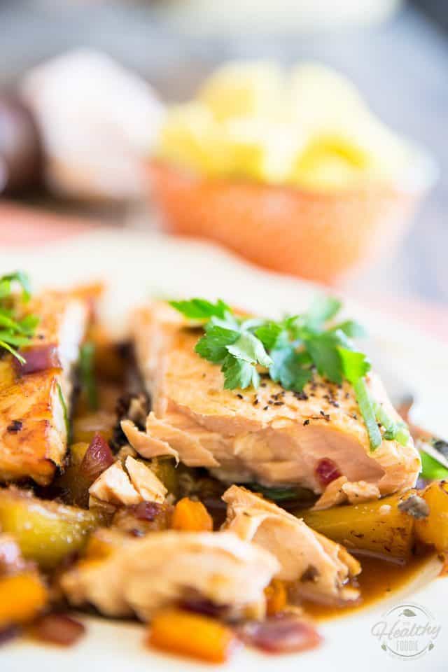 Salmon Fillet with Caramelized Pineapple