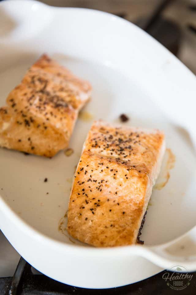Salmon Fillet with Caramelized Pineapple by Sonia! The Healthy Foodie | Step-by-step instructions on thehealthyfoodie.com