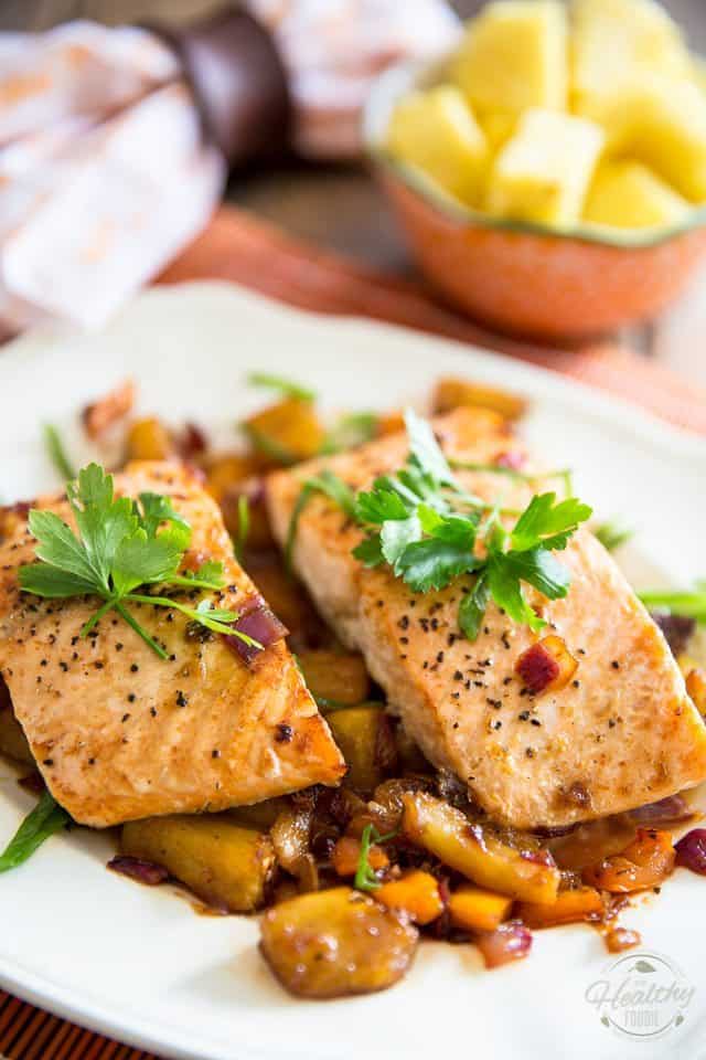 Salmon Fillet with Caramelized Pineapple