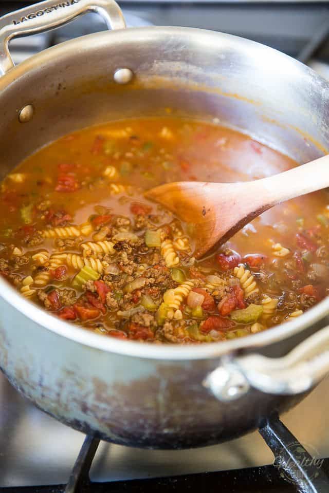 Hamburger soup: it's the goodness of a juicy hamburger and the warmth of a big comforting bowl of soup, all rolled into one! 