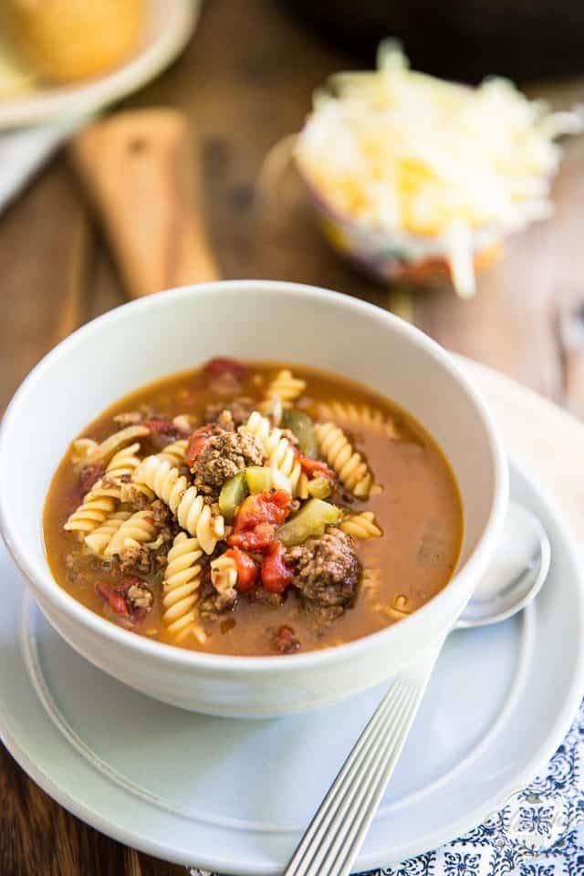 Hamburger soup: it's the goodness of a juicy hamburger and the warmth of a big comforting bowl of soup, all rolled into one! 
