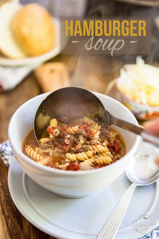 Hamburger soup: it's the goodness of a juicy hamburger and the warmth of a big comforting bowl of soup, all rolled into one! 