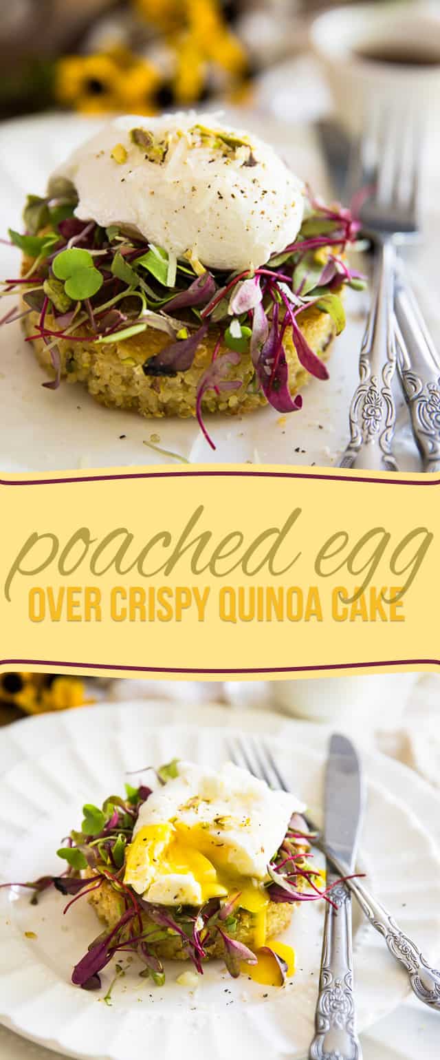 Poached Egg over Crispy Quinoa Cake • The Healthy Foodie