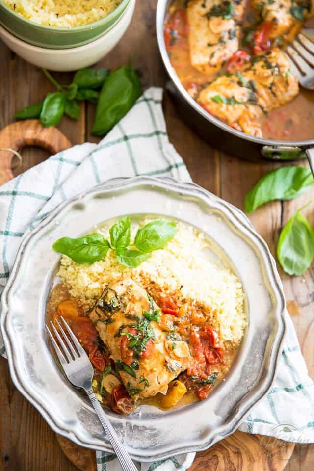 Easy Poached Fish Recipe - in Tomato Basil Sauce • The Healthy Foodie