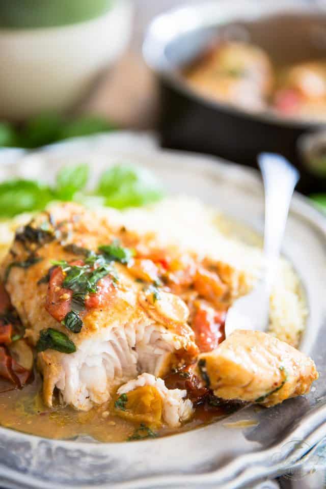 Easy Poached Fish Recipe in Tomato Basil Sauce • The Healthy Foodie