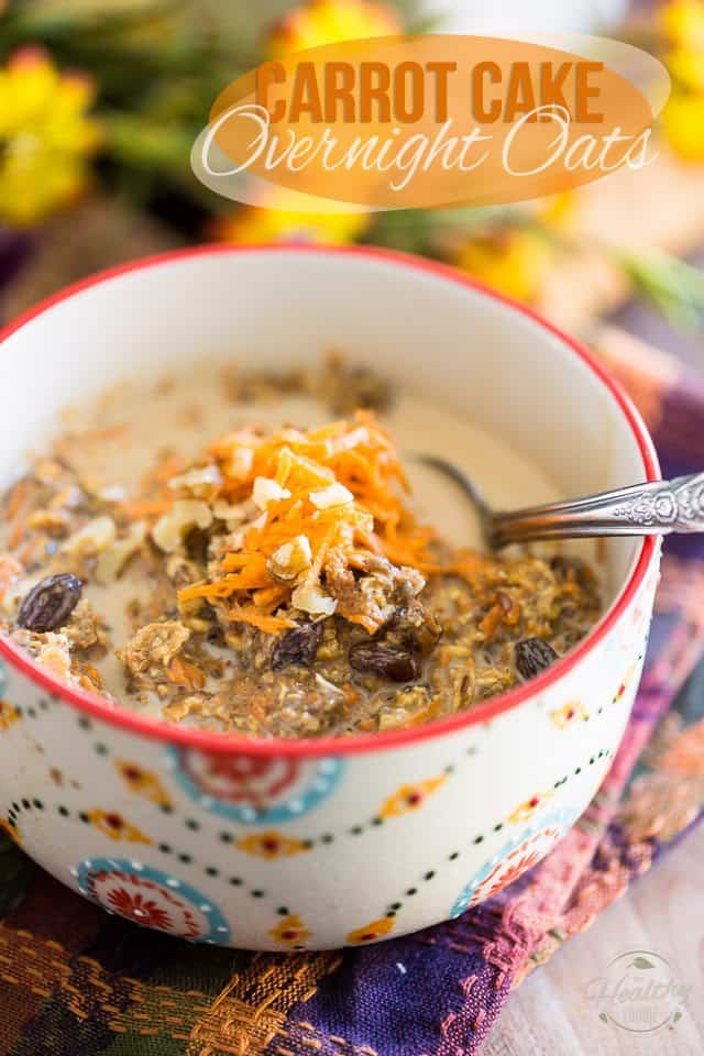 As delicious as they are quick to prepare, these Carrot Cake Overnight Oats will have you totally look forward to rolling out of bed in the morning! 