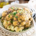 Oven Baked Whole Roasted Cauliflower is the easiest and tastiest way to prepare cauliflower. You'll be an instant fan, guaranteed!