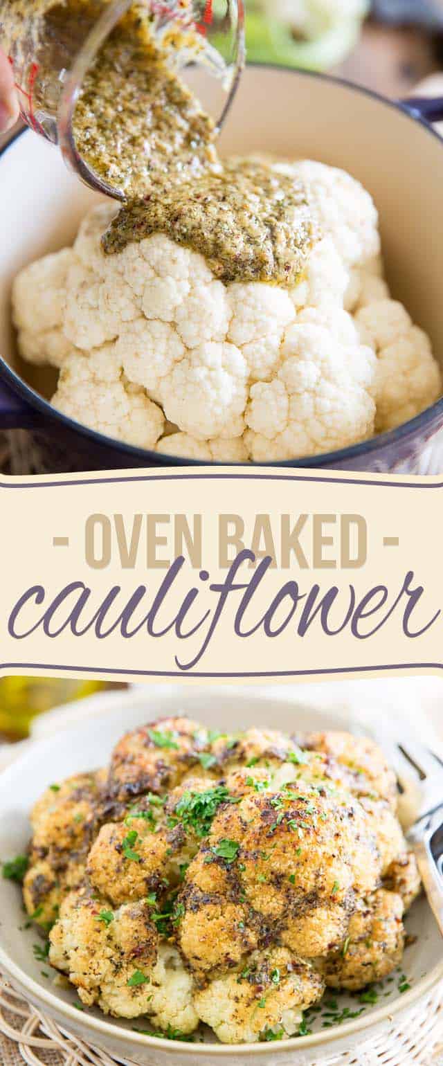 Oven Baked Whole Roasted Cauliflower • The Healthy Foodie