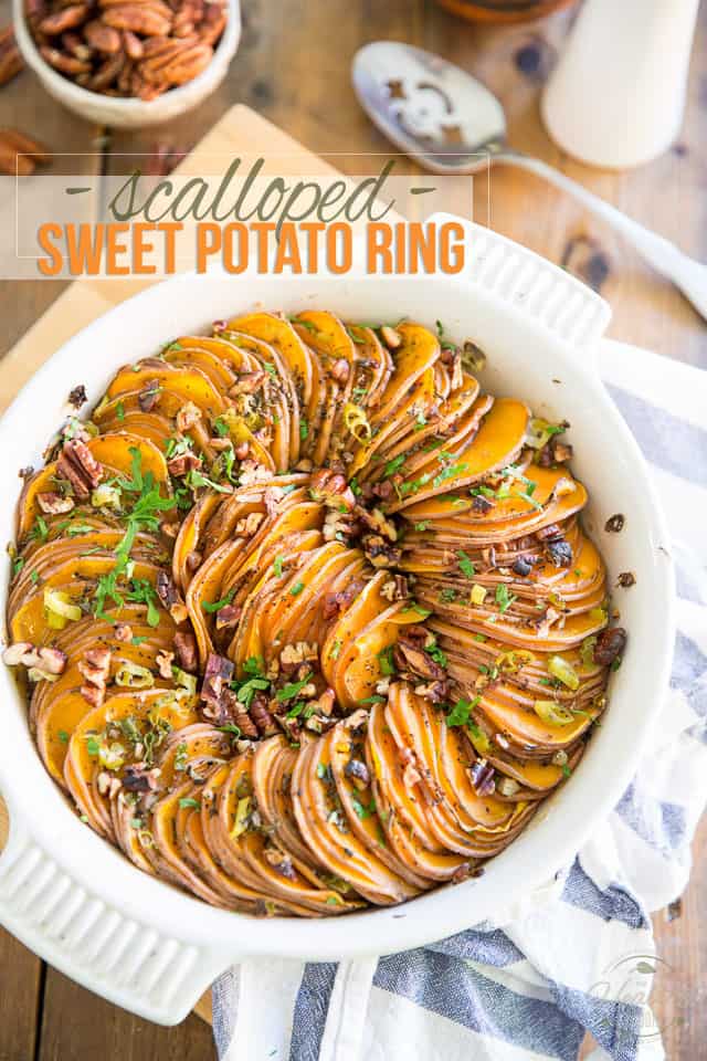 This elegant Scalloped Sweet Potato Ring is much easier to make than you may think and is so incredibly good, it's the perfect sweet potato recipe for any occasion! 