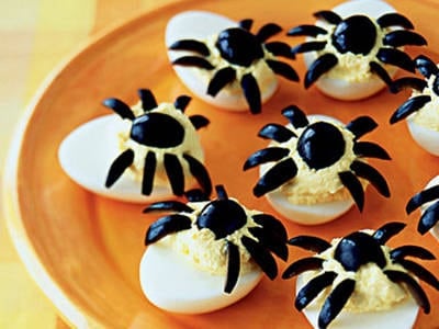 Spooky Spider Deviled Eggs