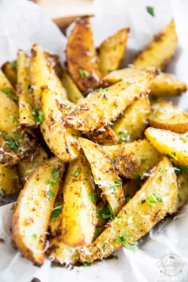 When the craving for French Fries strike, whip up a batch of these Oven Baked Garlic Parmesan Potato Wedges instead. They're MUCH better and tastier too! 