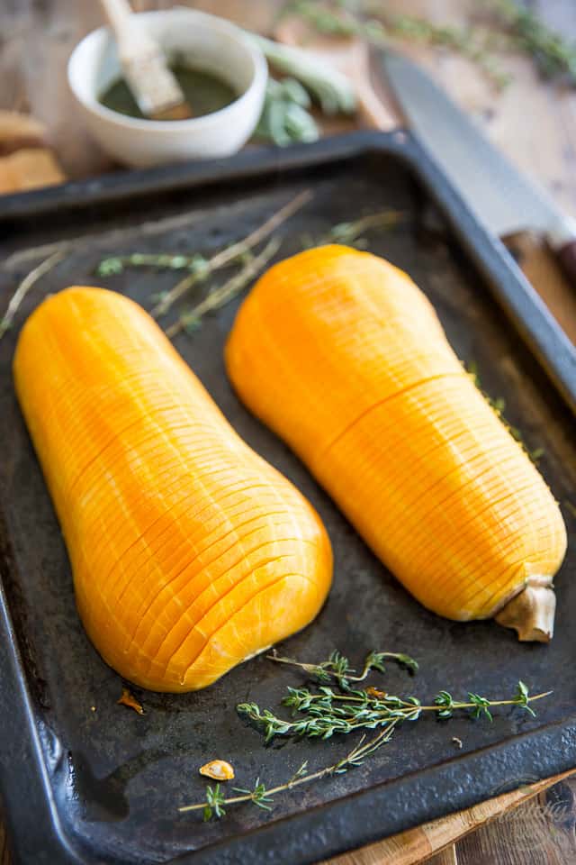Honey Glazed Hasselback Butternut Squash by Sonia! The Healthy Foodie | recipe on thehealthyfoodie.com