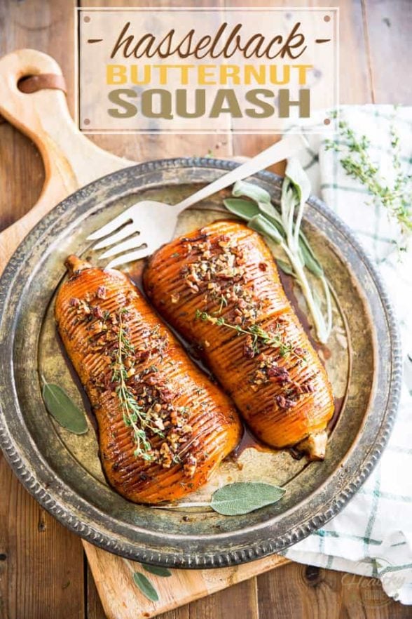 Honey Glazed Hasselback Butternut Squash • The Healthy Foodie