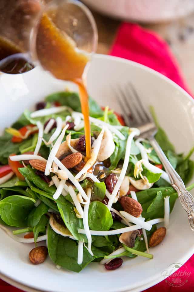 Loaded Spinach Salad • The Healthy Foodie