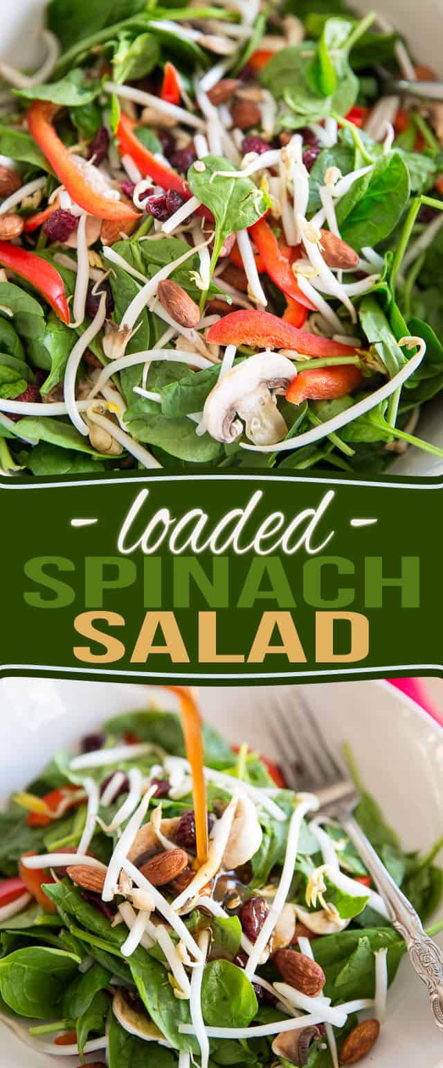 Loaded Spinach Salad • The Healthy Foodie
