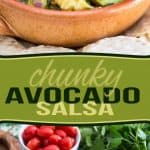 Quick to make, delicious to eat AND nutritious to boot, this Chunky Avocado Salsa is guaranteed to be a hit at your next party!