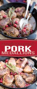 Easy and quick to make, simple but delicious, these Cranberry Maple Pork Medallions are perfect for just about any occasion!