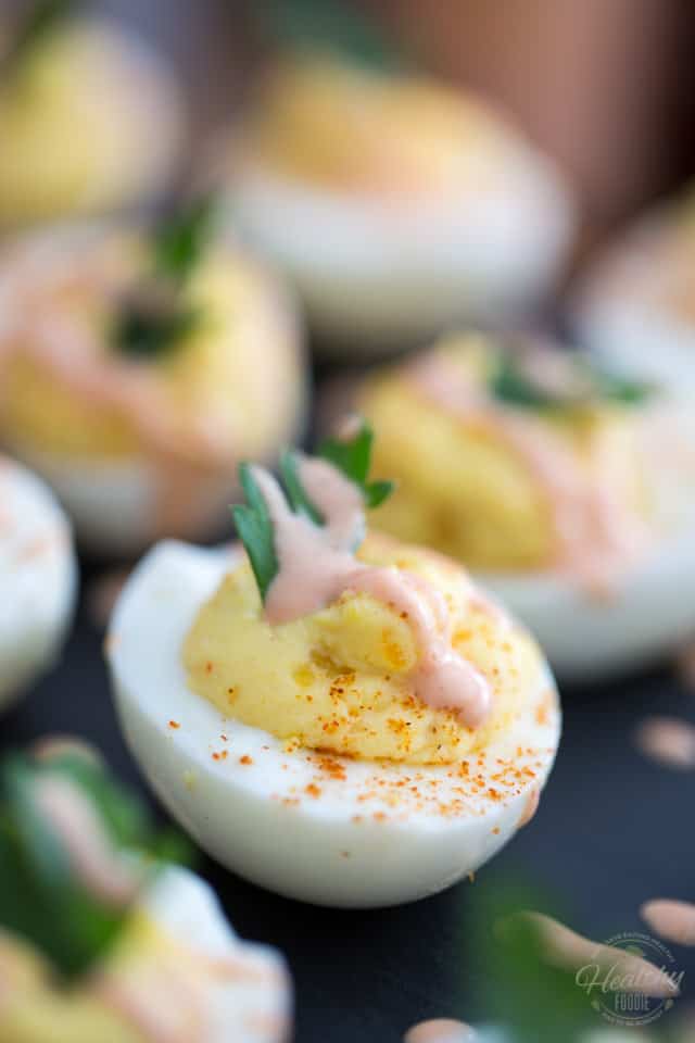 These delicious Easy Creamy Deviled Eggs are ready in just minutes and will probably disappear even faster than that! 