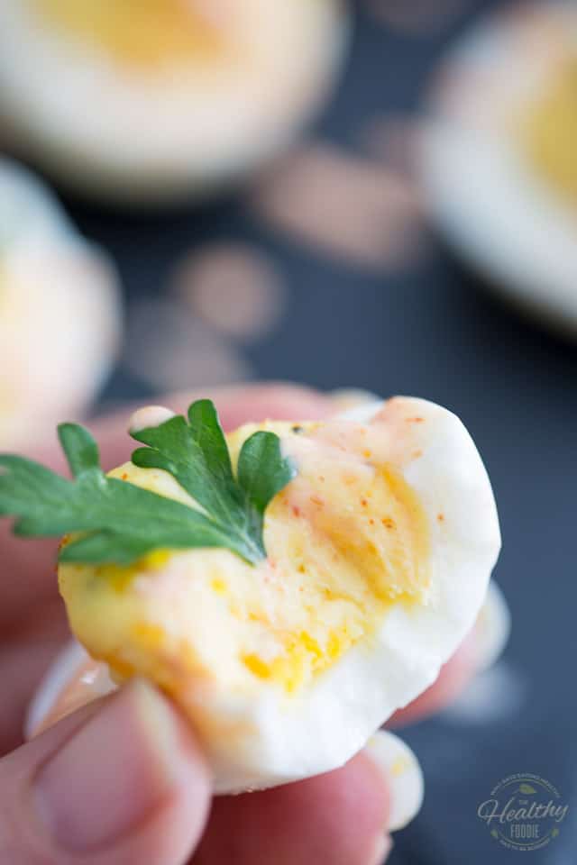 These delicious Easy Creamy Deviled Eggs are ready in just minutes and will probably disappear even faster than that! 