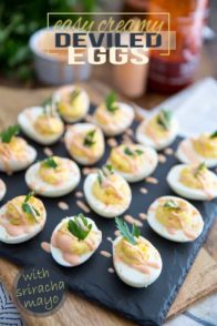 These delicious Easy Creamy Deviled Eggs are ready in just minutes and will probably disappear even faster than that!