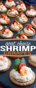 Goat Cheese Shrimp Dip Canapés by Sonia! The Healthy Foodie | recipe on thehealthyfoodie.com