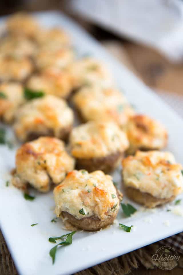 Decadent, slightly indulgent, but filled with loads of nutritious ingredients still, these Cheese and Seafood Stuffed Mushrooms are guaranteed to be a hit at your next party! 
