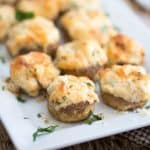 Cheese and Seafood Stuffed Mushrooms by Sonia! The Healthy Foodie | recipe on thehealthyfoodie.com
