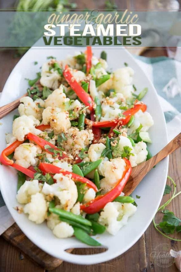 Ginger Garlic Steamed Vegetables • The Healthy Foodie