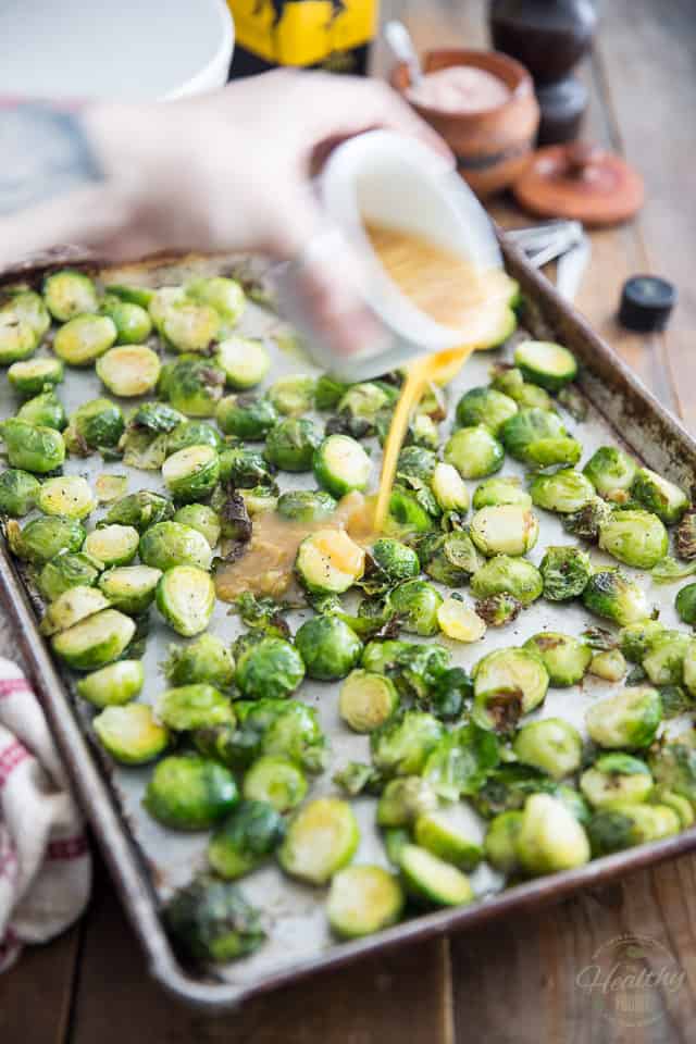 Honey Garlic Oven Roasted Brussels Sprouts by Sonia! The Healthy Foodie | Recipe on thehealthyfoodie.com