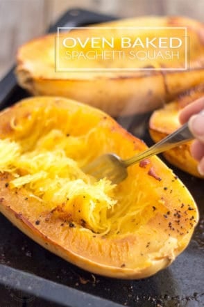 So very easy to make and so deliciously tasty, Oven Baked Spaghetti Squash might very well become your favorite side dish or pasta replacement!
